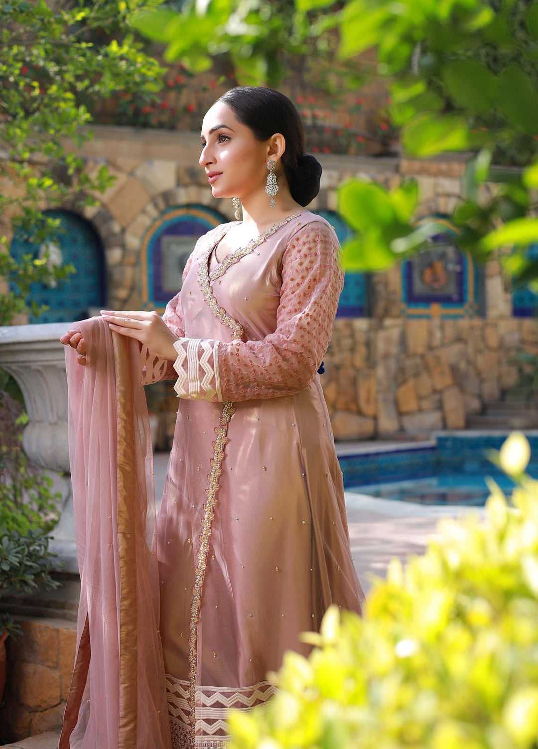 Sidra Mumtaz Pret Embroidered Net 4 Piece SM22H 2202-08-Rose