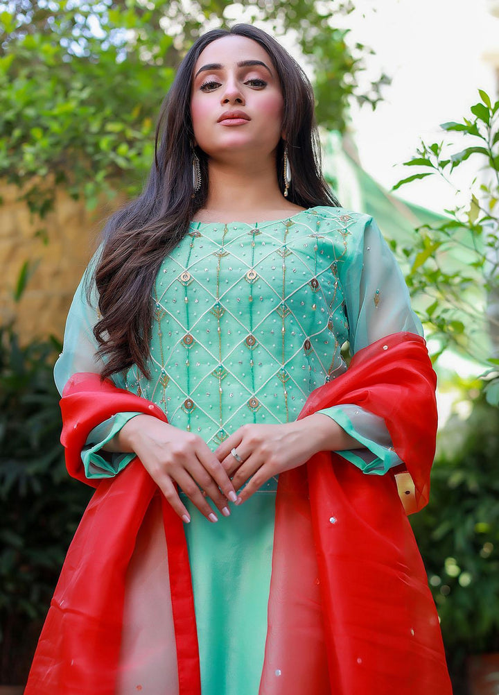 Sidra Mumtaz Pret Embroidered Organza 3 Piece SM22H 2202-10-Peace