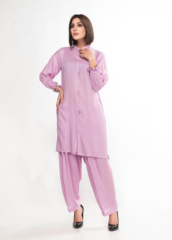 House of Vasli Casual Pret  Linen 2 Piece Dress HOV23CP AL0015-2023 Solid purple