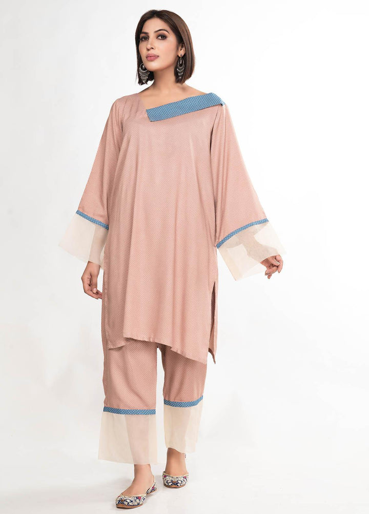 House of Vasli Casual Pret  Linen 2 Piece Dress HOV23CP AL006-2023 Polka dot pink