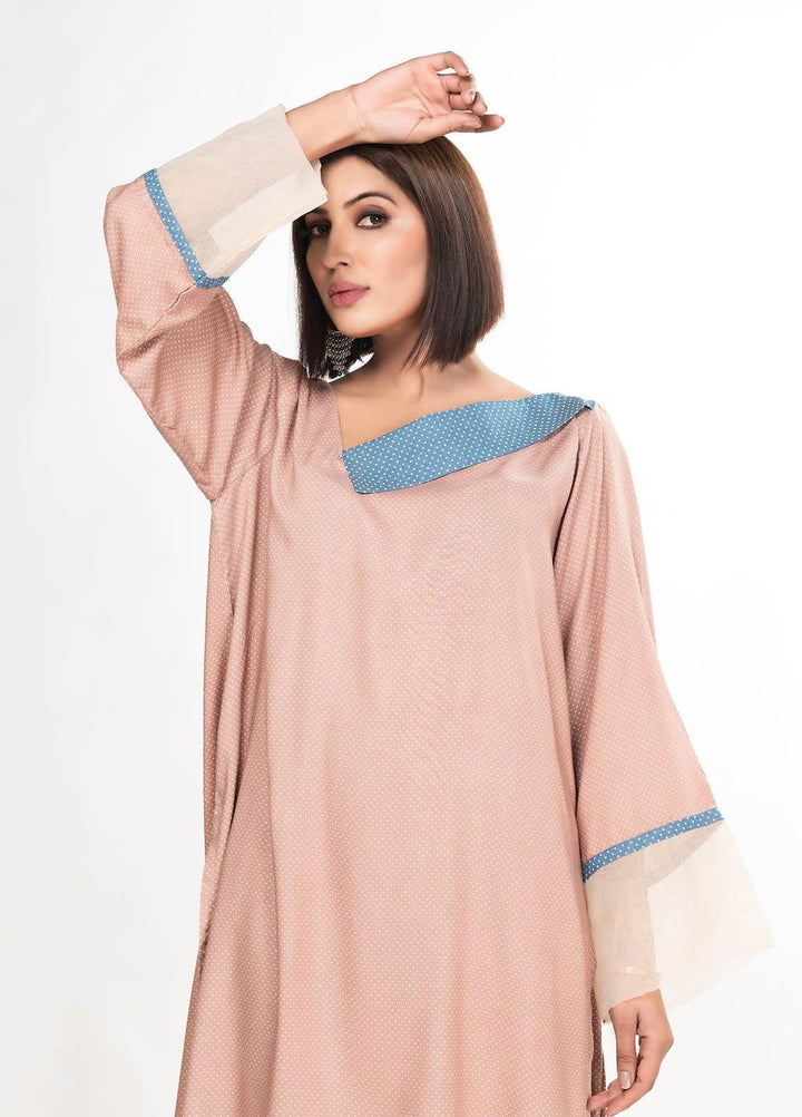 House of Vasli Casual Pret  Linen 2 Piece Dress HOV23CP AL006-2023 Polka dot pink