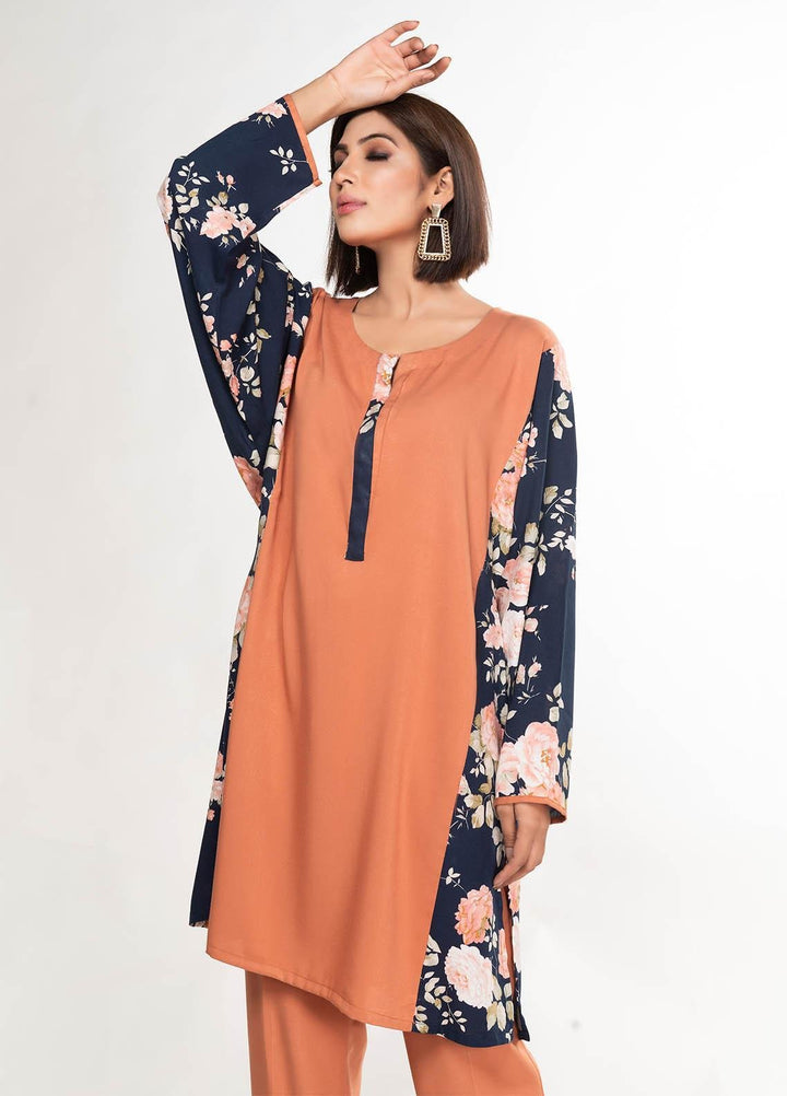House of Vasli Casual Pret  Linen 2 Piece Dress HOV23CP AL007-2023 Rust with blueprint