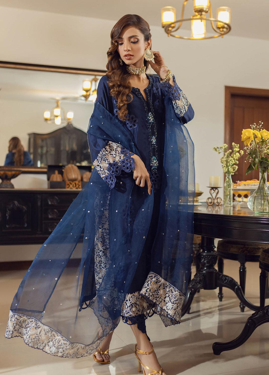 Hue Luxury Pret  Cotton Silk Shirt HUP22AR ANMOL