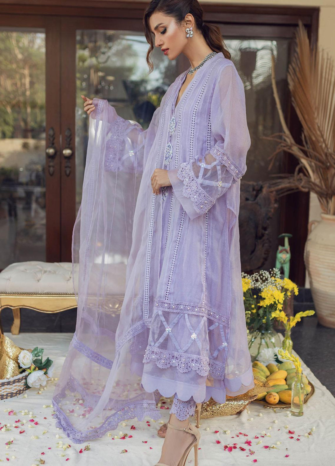 Hue Luxury Pret  Cotton Net Shirt HUP22AR ANAYA