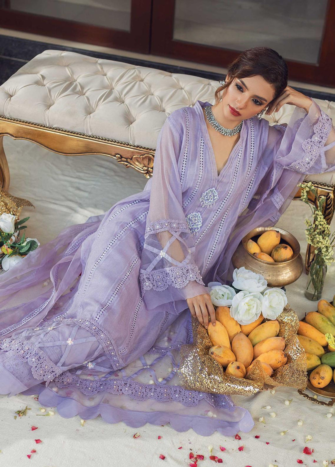 Hue Luxury Pret  Cotton Net Shirt HUP22AR ANAYA