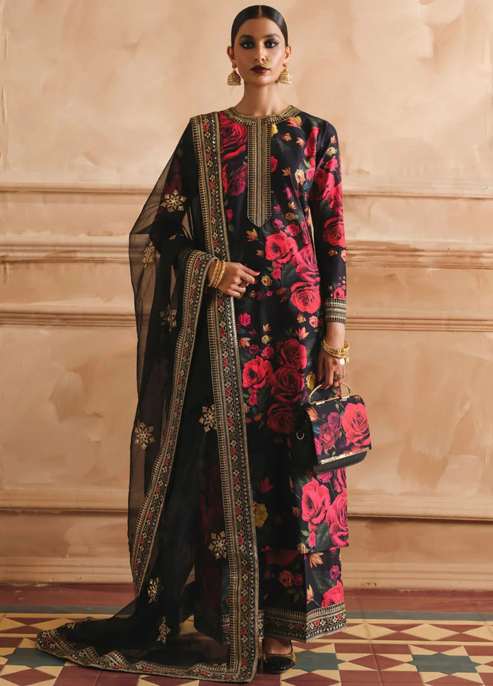 Humjoli Pret Embroidered Lawn 3 Piece Suit Deep Dusk