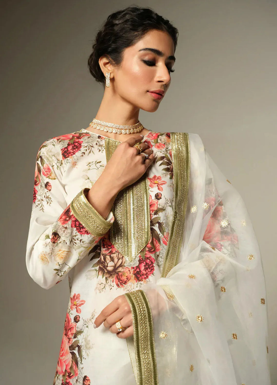 Humjoli Pret Embroidered Lawn 3 Piece Suit Pearl