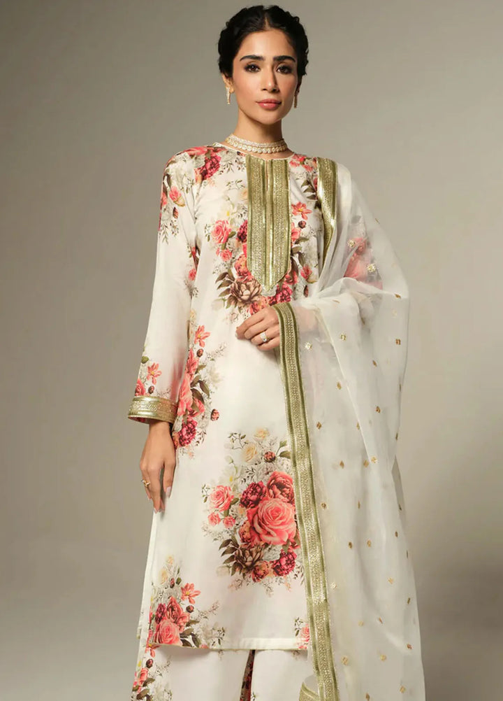Humjoli Pret Embroidered Lawn 3 Piece Suit Pearl