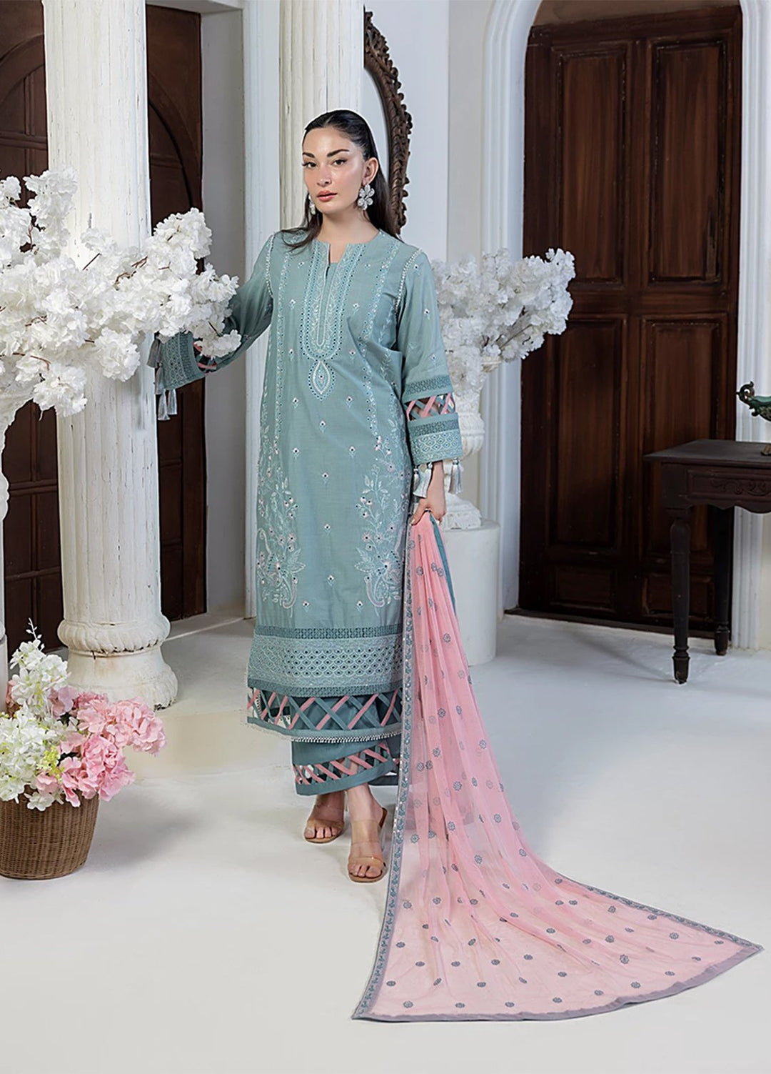 Husn-e-Bahar by Salitex Embroidered Lawn Suits Unstitched 3 Piece SSW6U3P097UT - Summer Collection