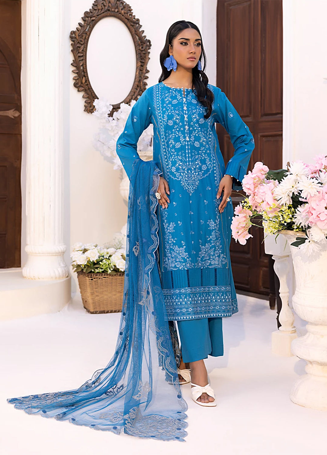 Husn-e-Bahar by Salitex Embroidered Lawn Suits Unstitched 3 Piece SSW6U3P099UT - Summer Collection