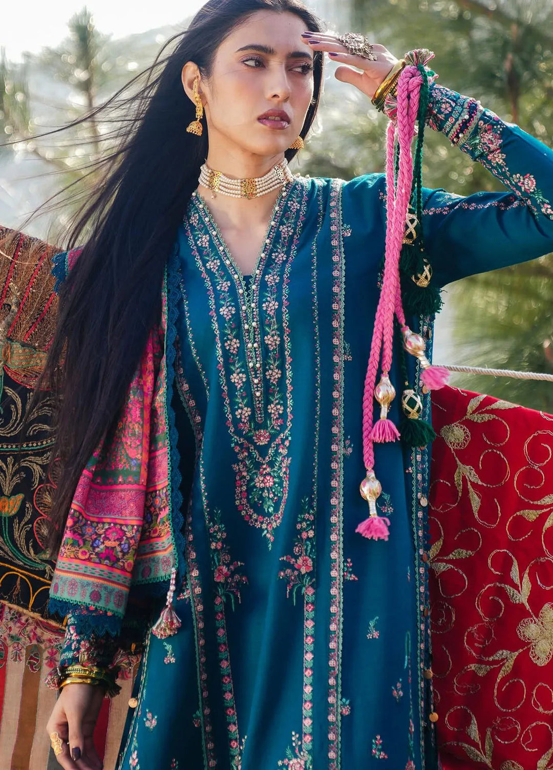 Hussain Rehar Embroidered Khaddar Suits Unstitched 3 Piece HRR24WS Jamil - Winter Collection
