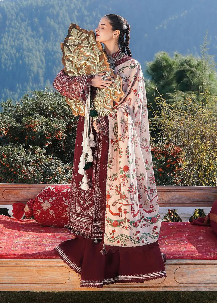 Hussain Rehar Embroidered Khaddar Suits Unstitched 3 Piece HRR24WS Zaran - Winter Collection