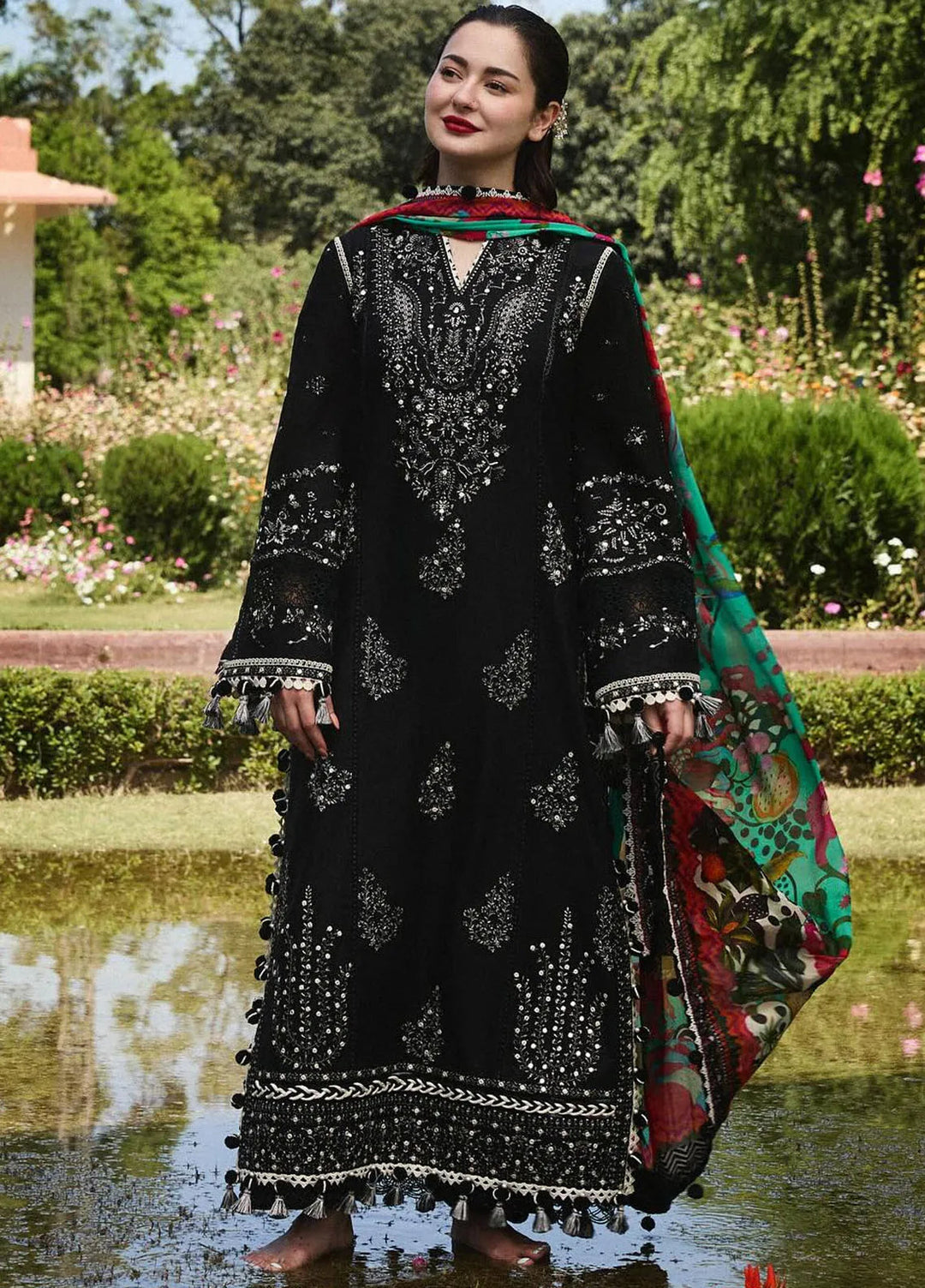 Hussain Rehar Embroidered Lawn Suit Unstitched 3 Piece HRR24S Rave - Summer Collection