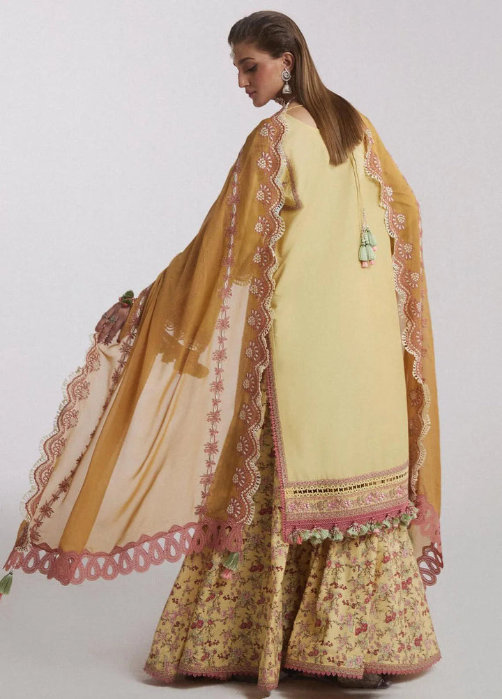 Hussain Rehar Embroidered Lawn Suit Unstitched 3 Piece HRRS24E Limone - Festive Collection