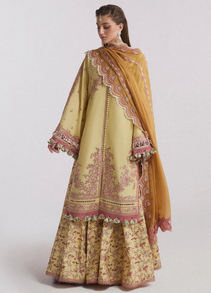Hussain Rehar Embroidered Lawn Suit Unstitched 3 Piece HRRS24E Limone - Festive Collection