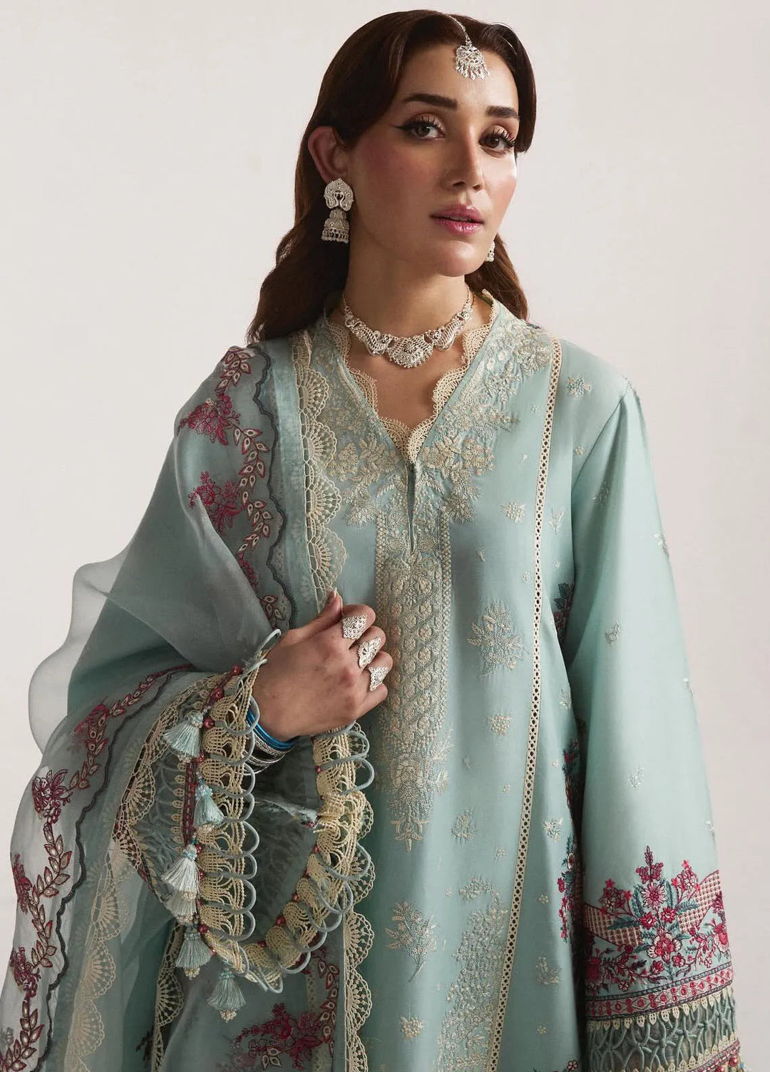 Hussain Rehar Embroidered Lawn Suit Unstitched 3 Piece HRRS24E Moraine - Festive Collection