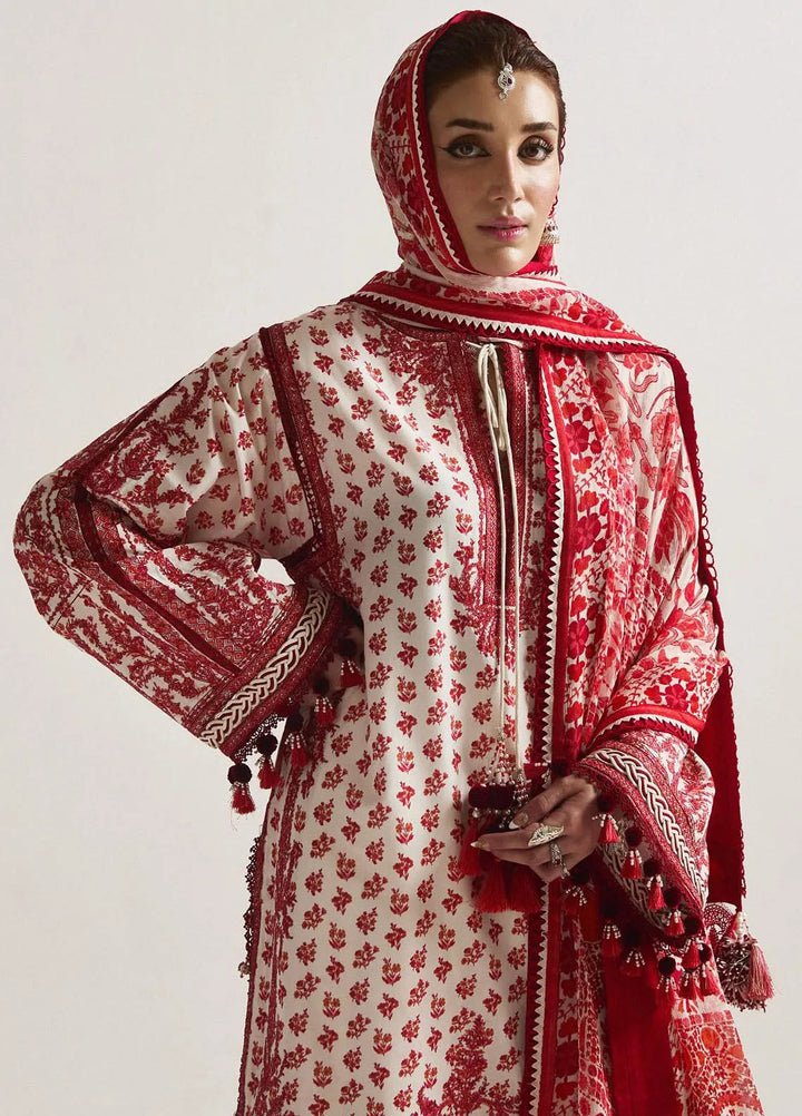 Hussain Rehar Embroidered Lawn Suit Unstitched 3 Piece HRRS24E Oro - Festive Collection