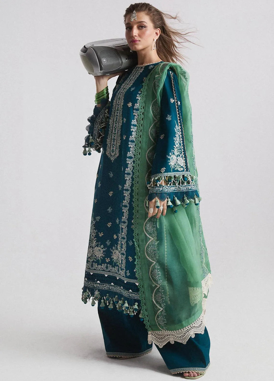 Hussain Rehar Embroidered Lawn Suit Unstitched 3 Piece HRRS24E Vivace - Festive Collection