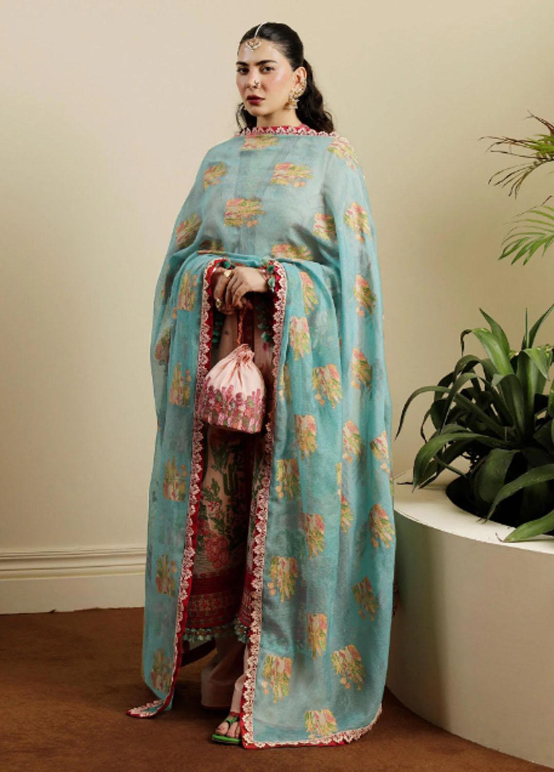 Hussain Rehar Embroidered Lawn Suits Unstitched 3 Piece HRR23FE Pembe - Spring / Summer Collection