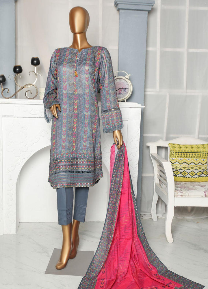 HZ Textiles Casual Pret  Lawn 3 Piece Suit HZ23LPE-2 D-2338