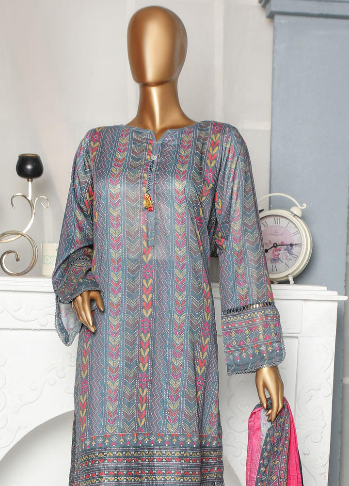 HZ Textiles Casual Pret  Lawn 3 Piece Suit HZ23LPE-2 D-2338