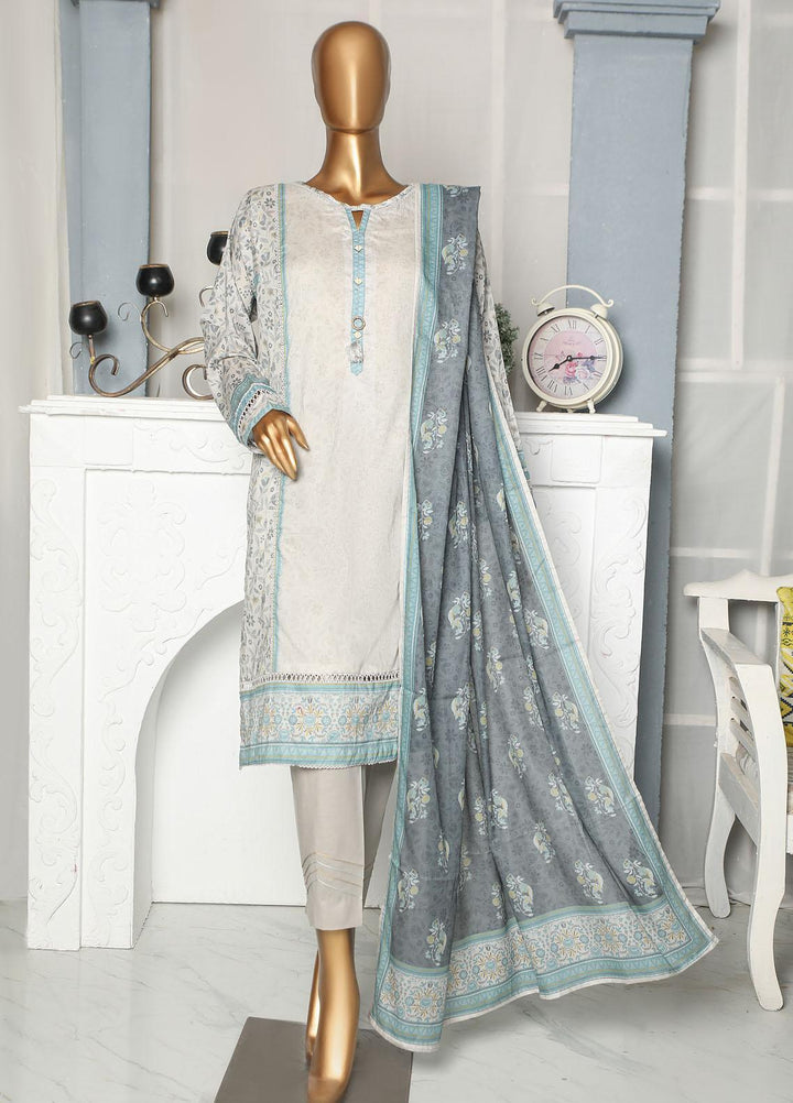 HZ Textiles Casual Pret  Lawn 3 Piece Suit HZ23LPE-2 D-2340