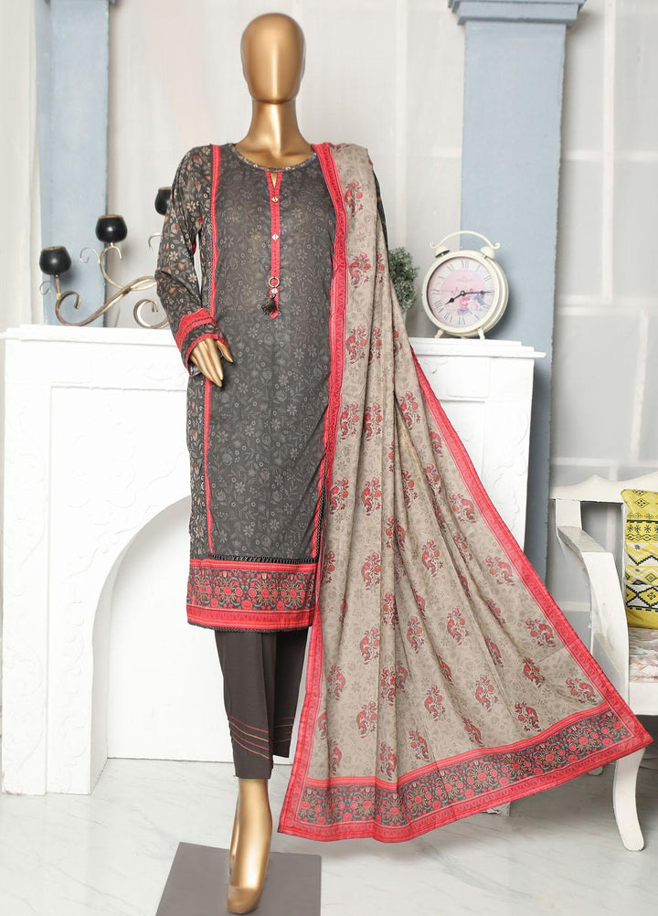 HZ Textiles Casual Pret  Lawn 3 Piece Suit HZ23LPE-2 D-2341