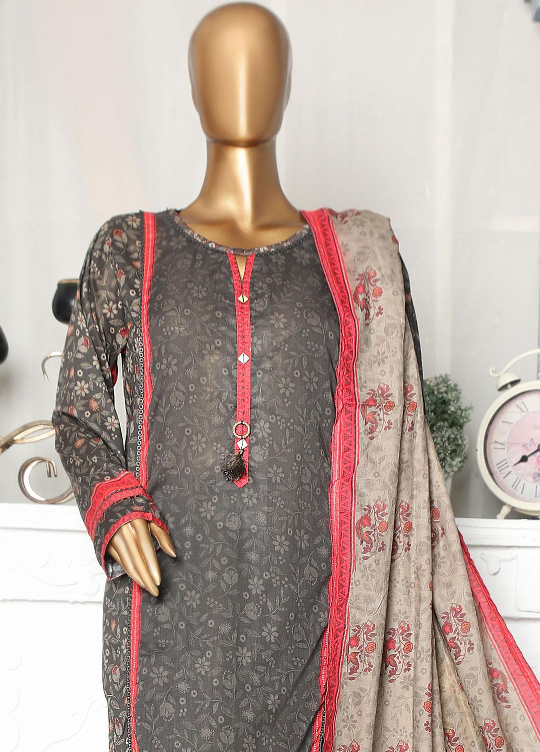 HZ Textiles Casual Pret  Lawn 3 Piece Suit HZ23LPE-2 D-2341