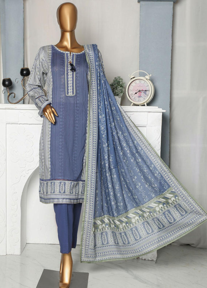 HZ Textiles Casual Pret  Lawn 3 Piece Suit HZ23LPE-2 D-2342