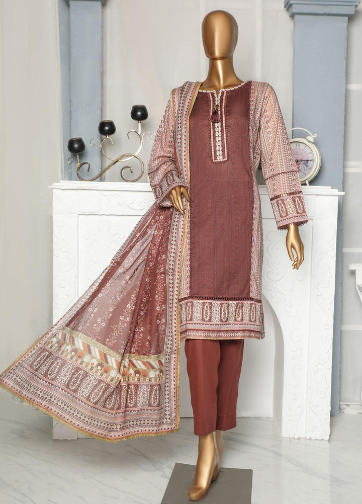 HZ Textiles Casual Pret  Lawn 3 Piece Suit HZ23LPE-2 D-2343