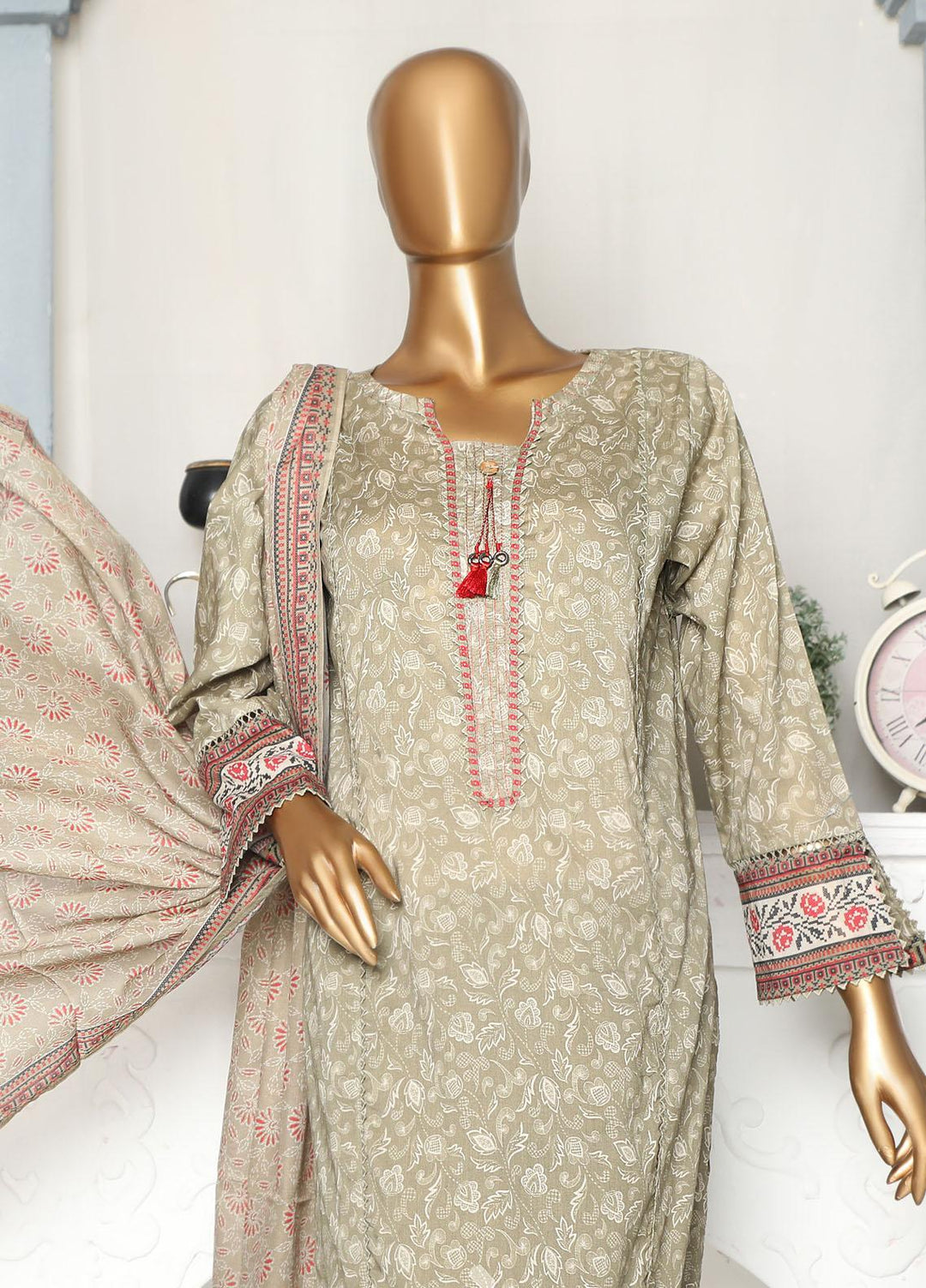 HZ Textiles Casual Pret  Lawn 3 Piece Suit HZ23LPE-2 D-2344