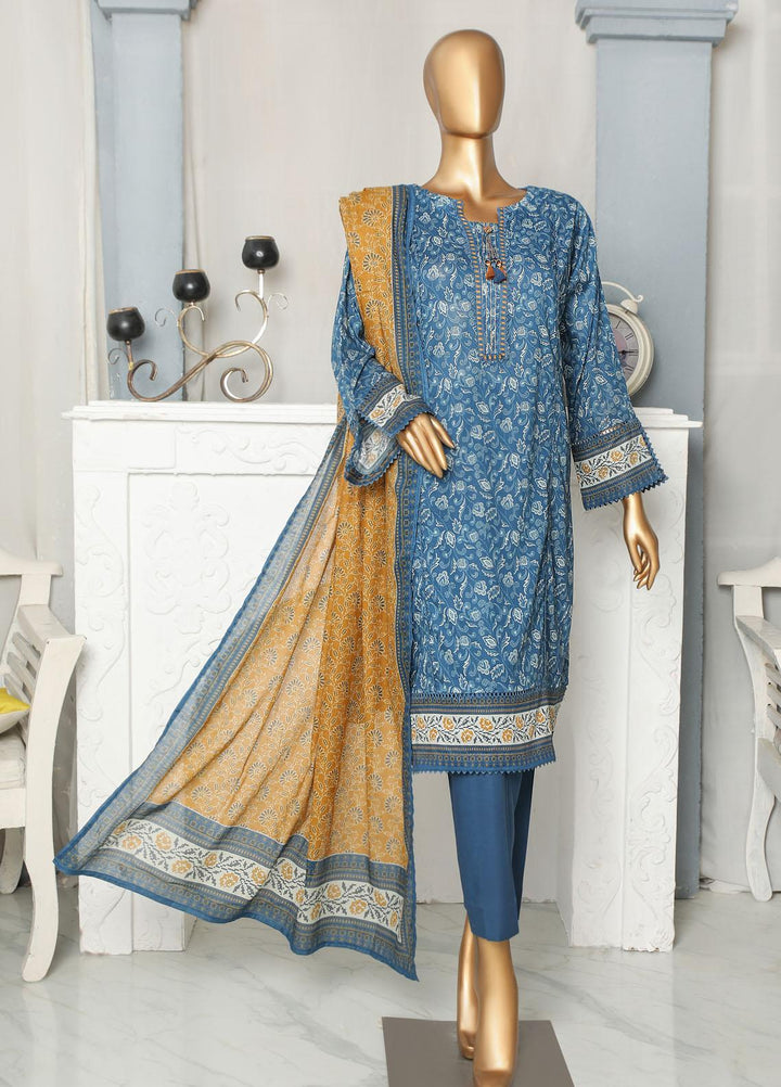 HZ Textiles Casual Pret  Lawn 3 Piece Suit HZ23LPE-2 D-2345