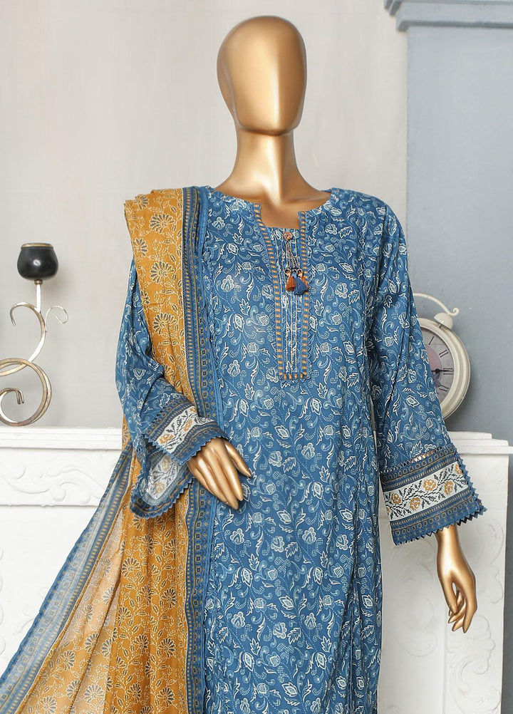 HZ Textiles Casual Pret  Lawn 3 Piece Suit HZ23LPE-2 D-2345