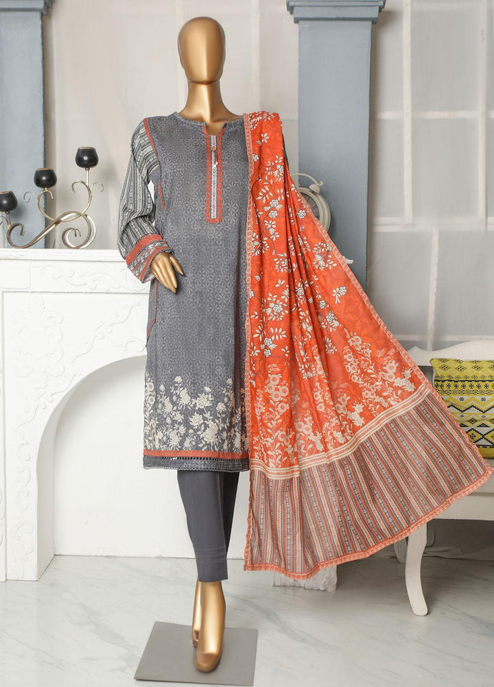 HZ Textiles Casual Pret  Lawn 3 Piece Suit HZ23LPE-2 D-2346