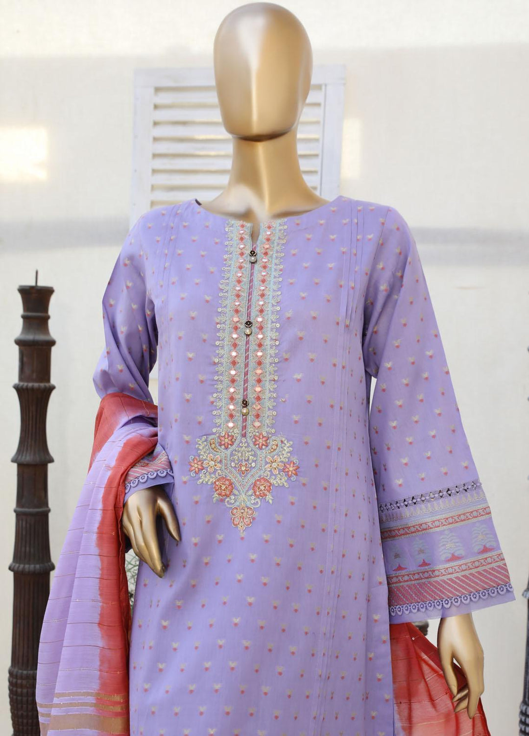 HZ Textiles Embroidered Jacquard Suits Unstitched 3 Piece HZ23A AJ-05 - Festive Collection