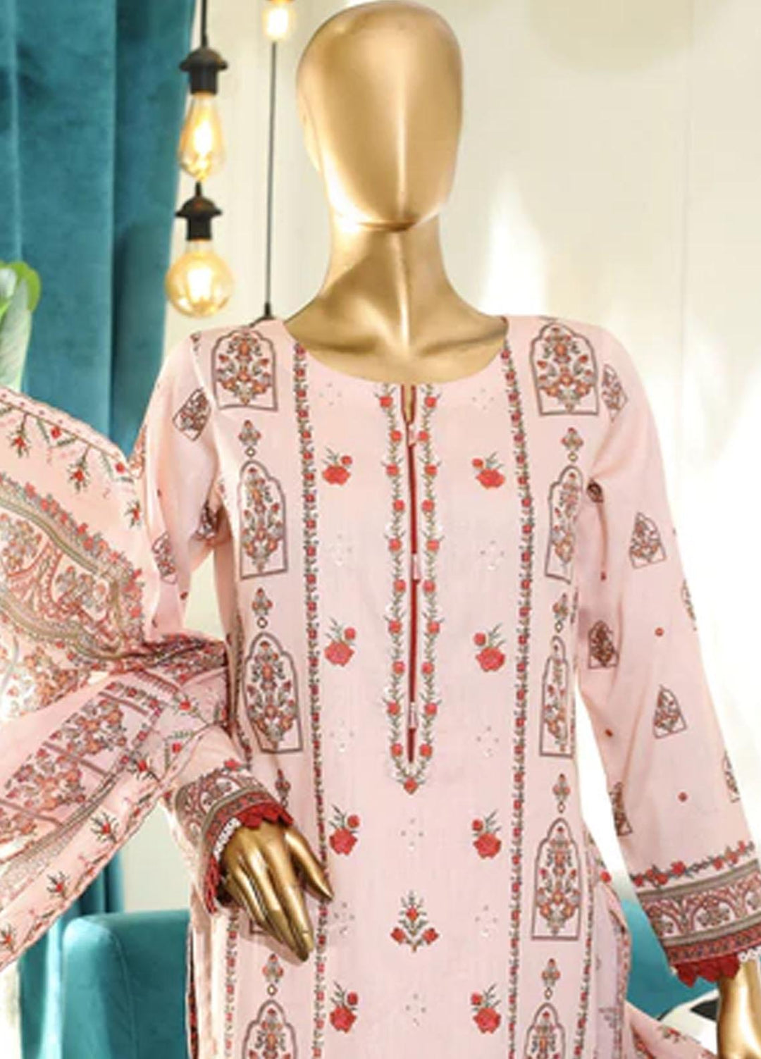 HZ Textiles Embroidered Cotton Suits Unstitched 3 Piece HZ22DKC DKC-1194-A - Winter Collection