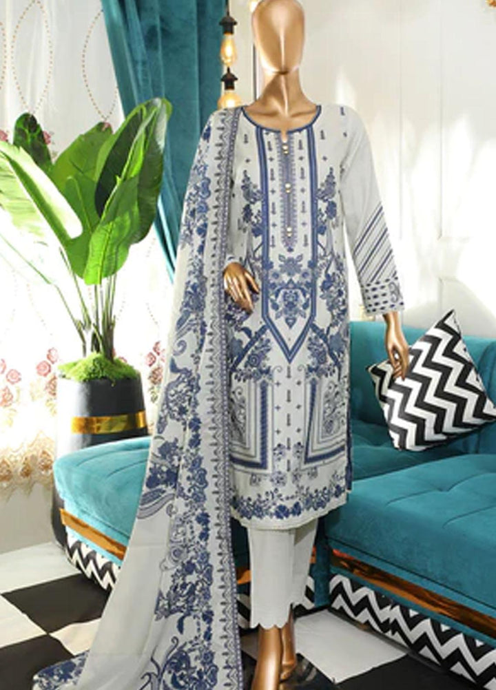 HZ Textiles Embroidered Cotton Suits Unstitched 3 Piece HZ22DKC DKC-1196-B - Winter Collection