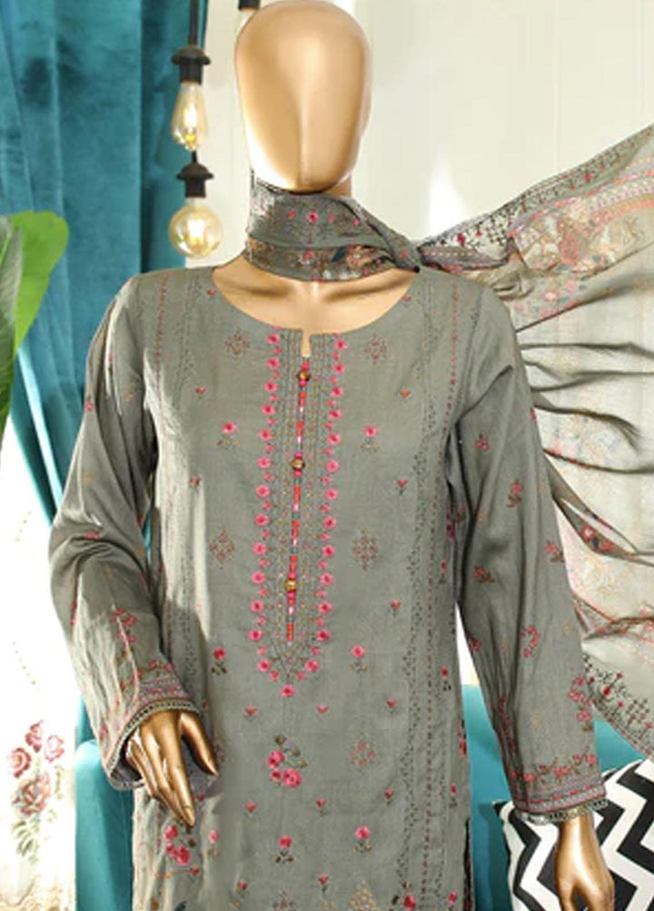 HZ Textiles Embroidered Cotton Suits Unstitched 3 Piece HZ22DKC DKC-1197 - Winter Collection