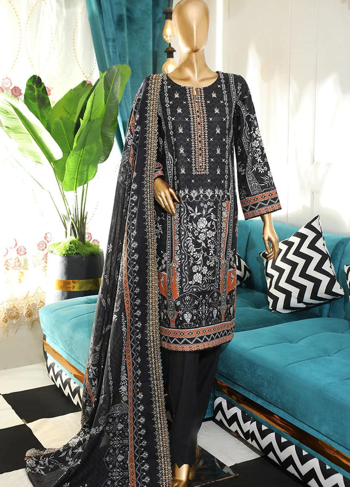 HZ Textiles Embroidered Cotton Suits Unstitched 3 Piece HZ22DKC DKC-11990 - Winter Collection