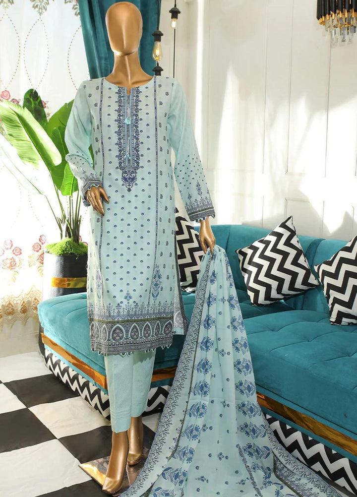 HZ Textiles Embroidered Cotton Suits Unstitched 3 Piece HZ22DKC DKC-1200 - Winter Collection
