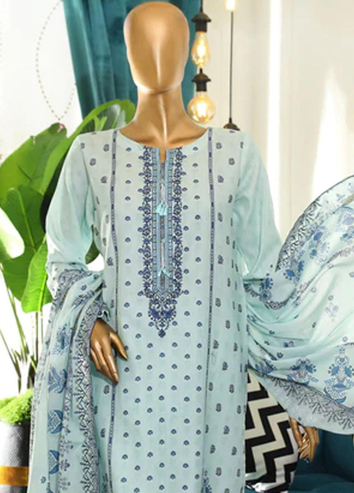 HZ Textiles Embroidered Cotton Suits Unstitched 3 Piece HZ22DKC DKC-1200 - Winter Collection