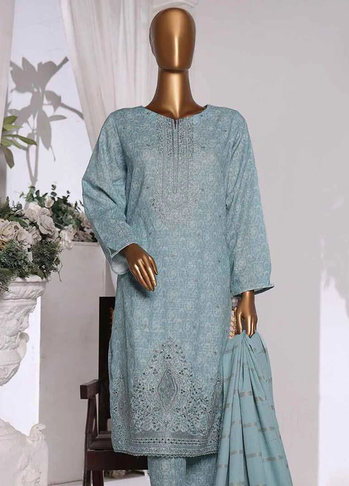 HZ Textiles Embroidered Khaddar Suits Unstitched 3 Piece HZ24KM KES-69 - Winter Collection
