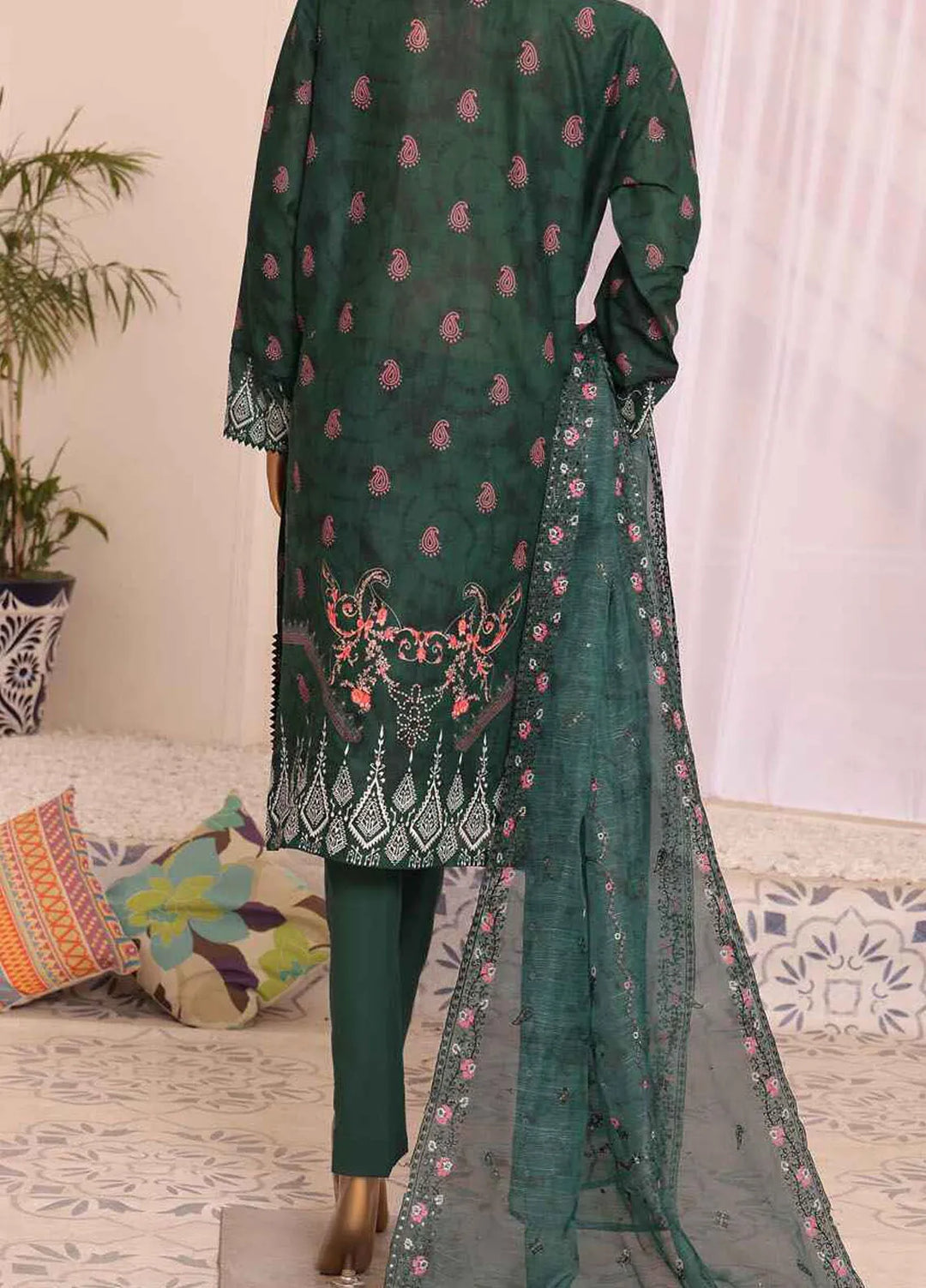 HZ Textiles Embroidered Lawn Suits Unstitched 3 Piece HZ24SV SEC-948 - Summer Collection