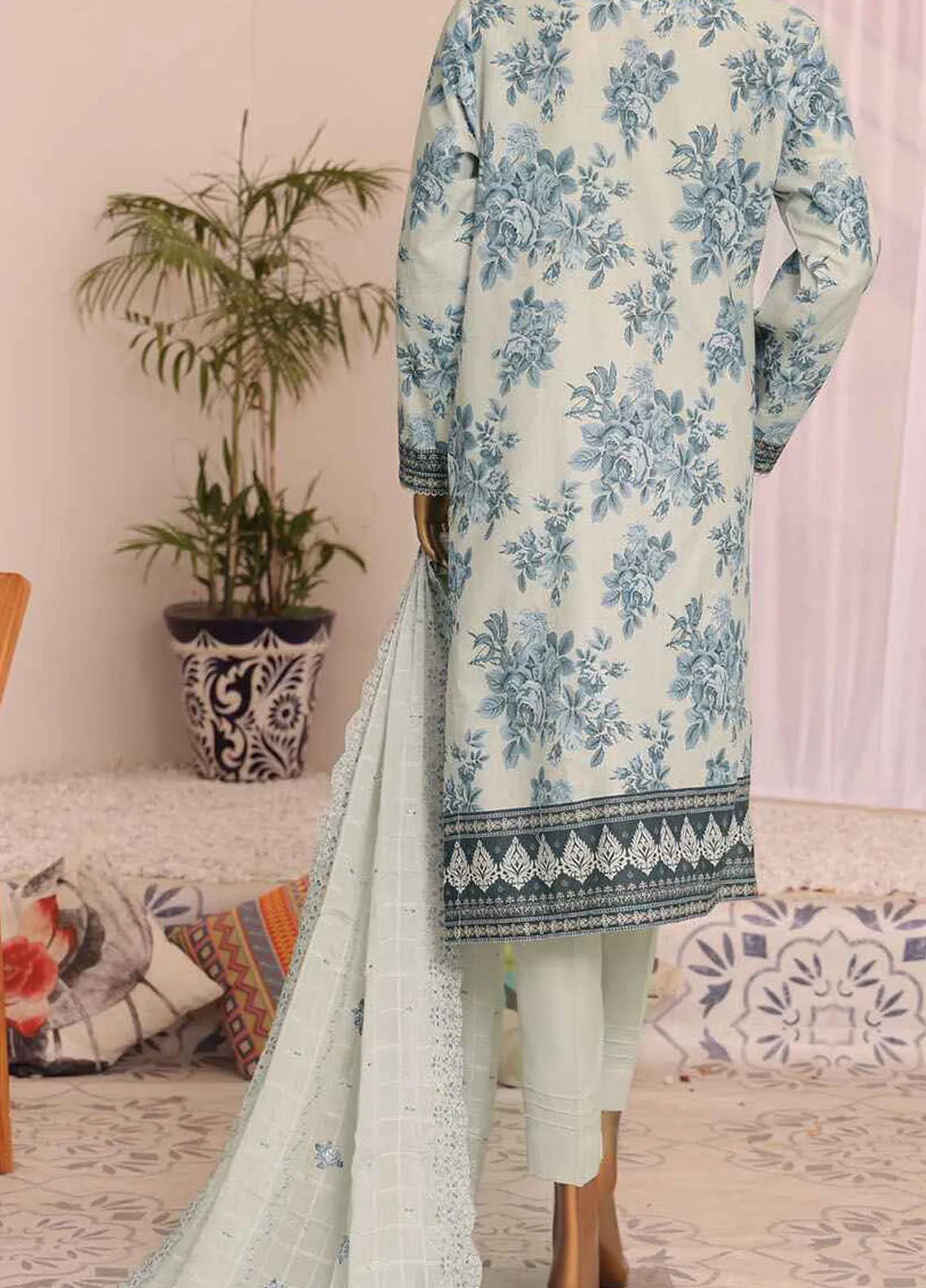 HZ Textiles Embroidered Lawn Suits Unstitched 3 Piece HZ24SV SEC-949 - Summer Collection