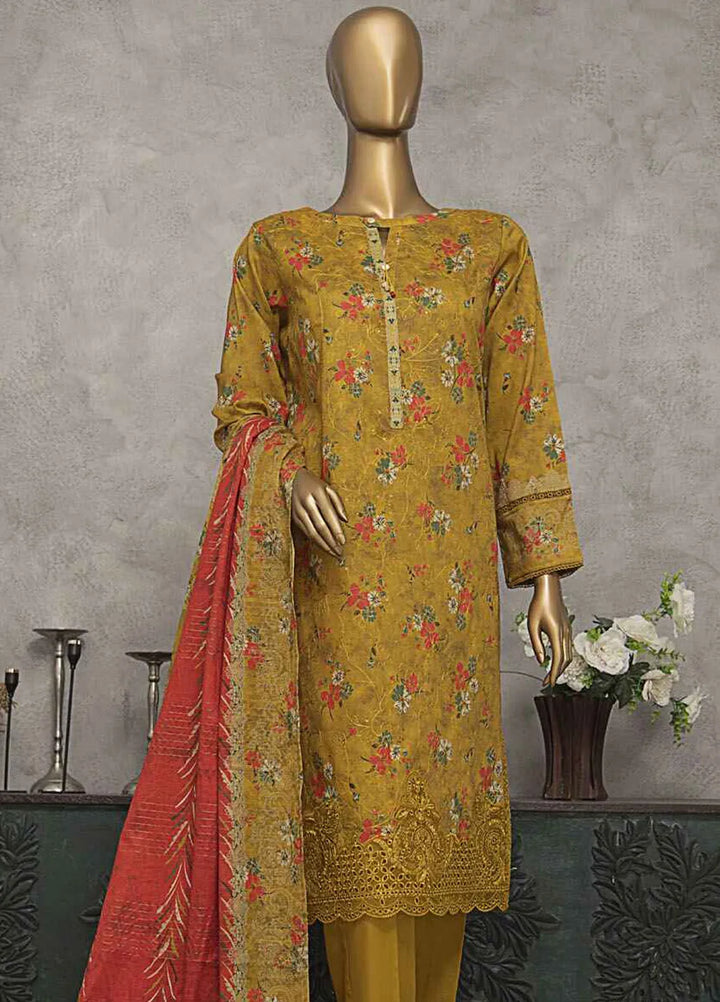 HZ Textiles Embroidered Lawn Suits Unstitched 3 Piece HZ25MK MEC-243 - Summer Collection