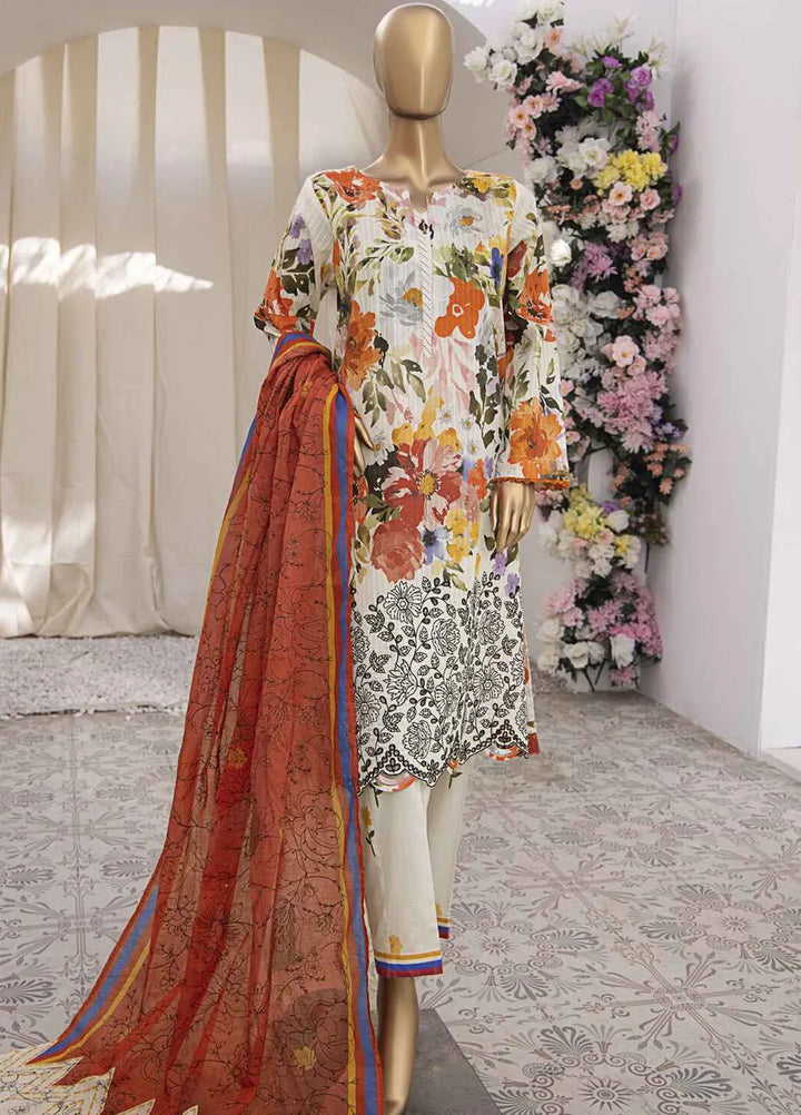 HZ Textiles Embroidered Lawn Suits Unstitched 3 Piece HZ25NV2 NPE-01-VOL-2 - Summer Collection