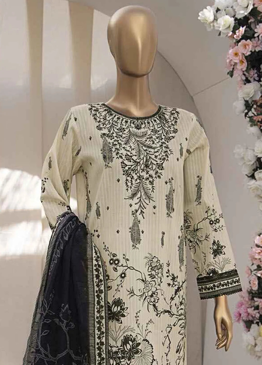 HZ Textiles Embroidered Lawn Suits Unstitched 3 Piece HZ25NV2 NPE-05A-VOL-2 - Summer Collection