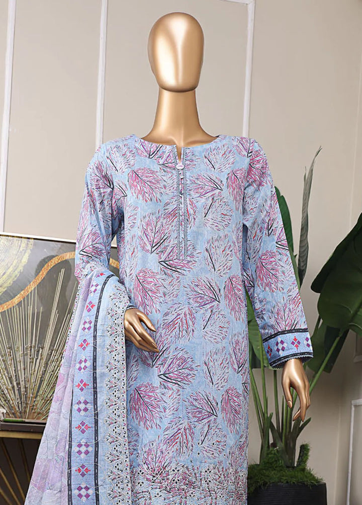 HZ Textiles Embroidered Lawn Suits Unstitched 3 Piece HZ25PEL PEC-527 V-06 - Summer Collection