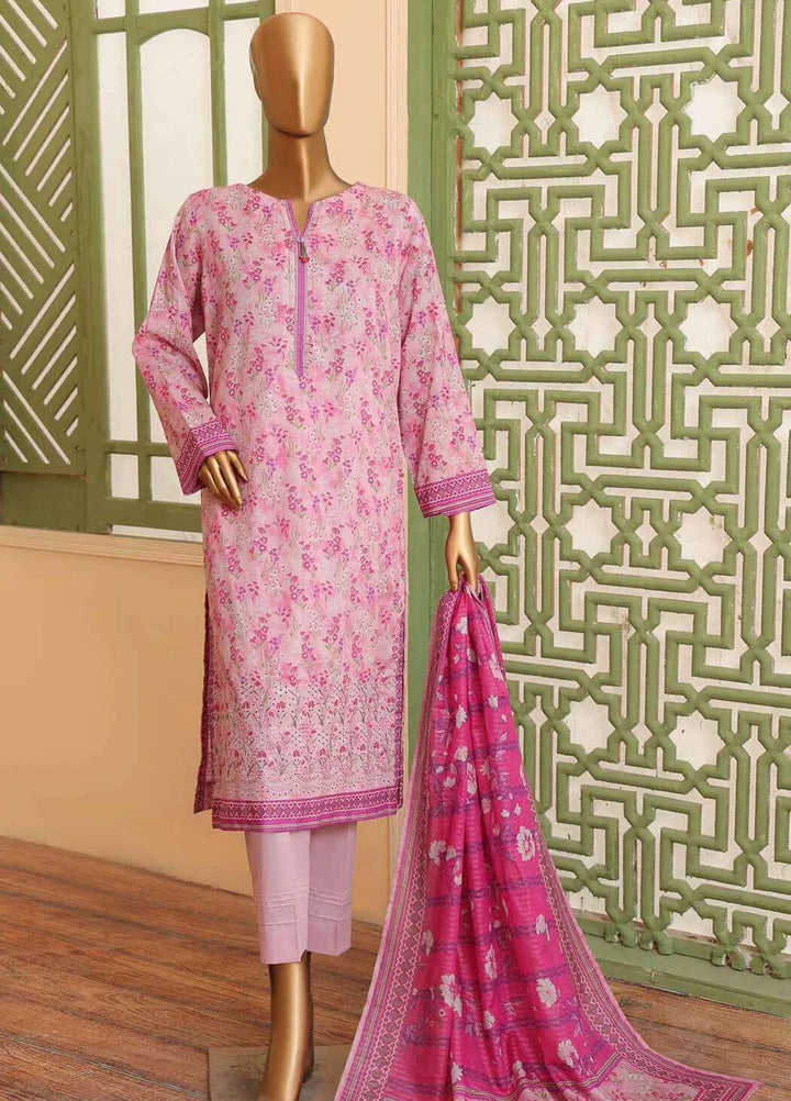 HZ Textiles Embroidered Lawn Suits Unstitched 3 Piece ZEC-162 - Summer Collection