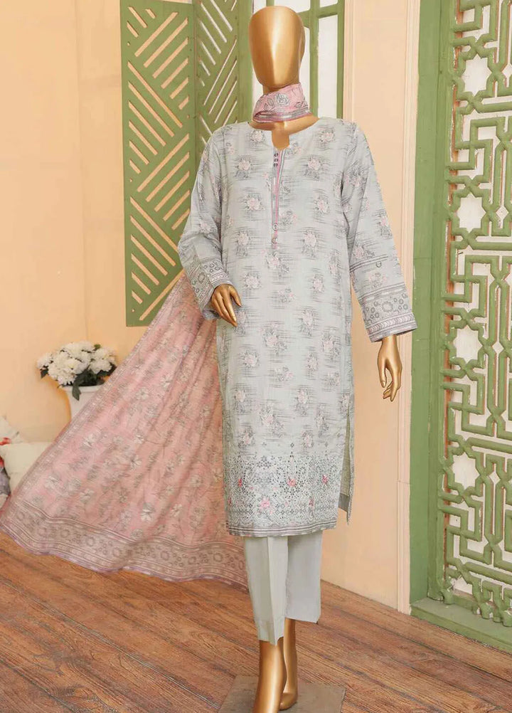 HZ Textiles Embroidered Lawn Suits Unstitched 3 Piece ZEC-167 - Summer Collection